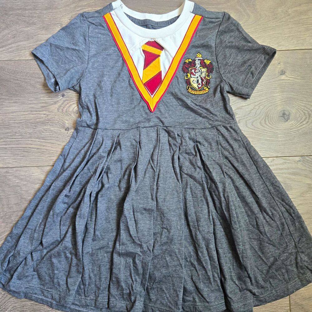 Harry Potter Gryffindor Dress Girls 6 Gray School Uniform Pleated Skater Cosplay